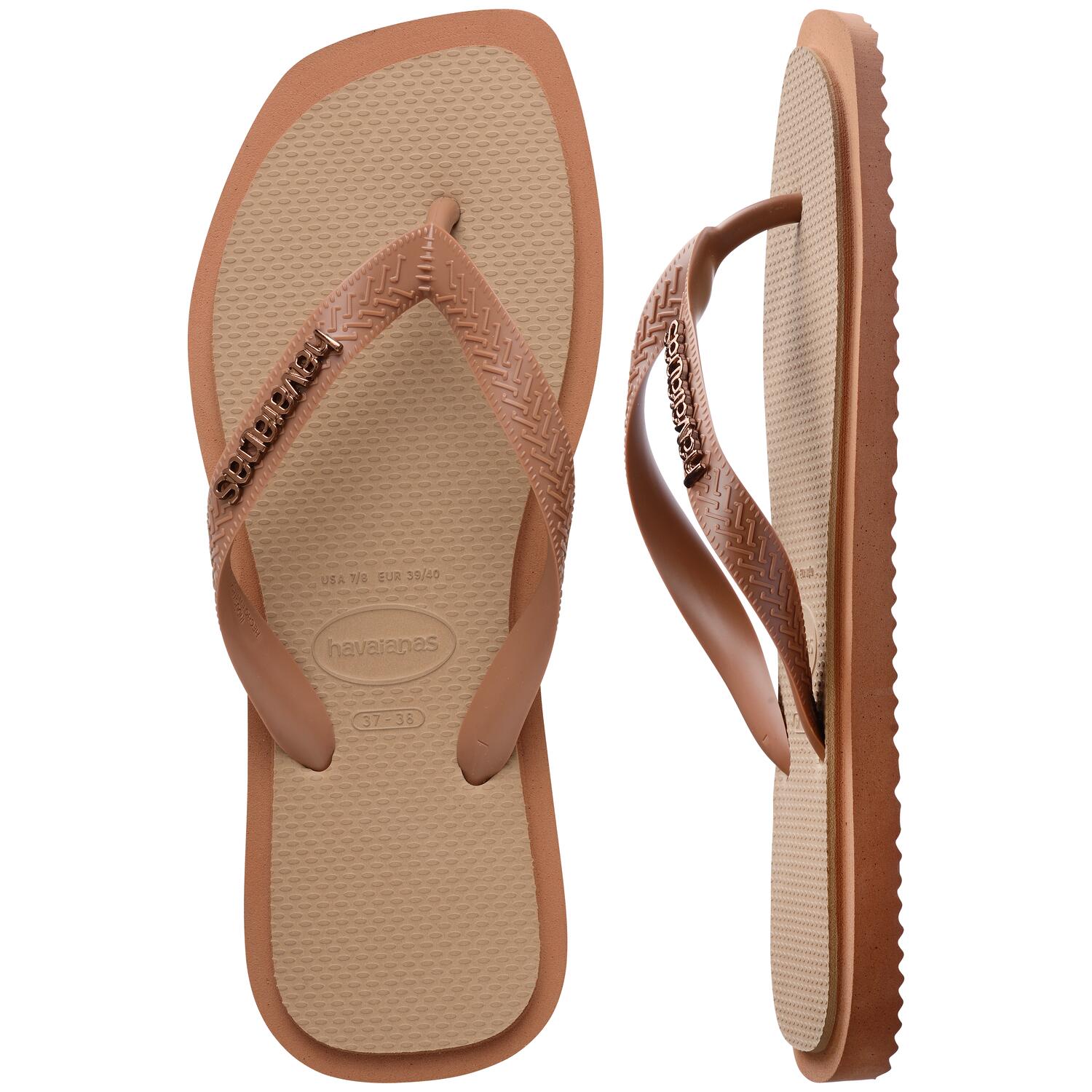 Top Square Fusion klipklapper - 4258 Rose Gold/Rust